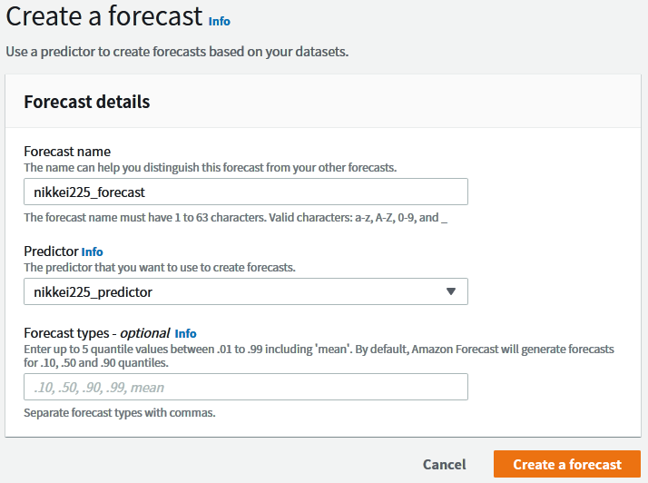 Amazon Forecast日経平均占い