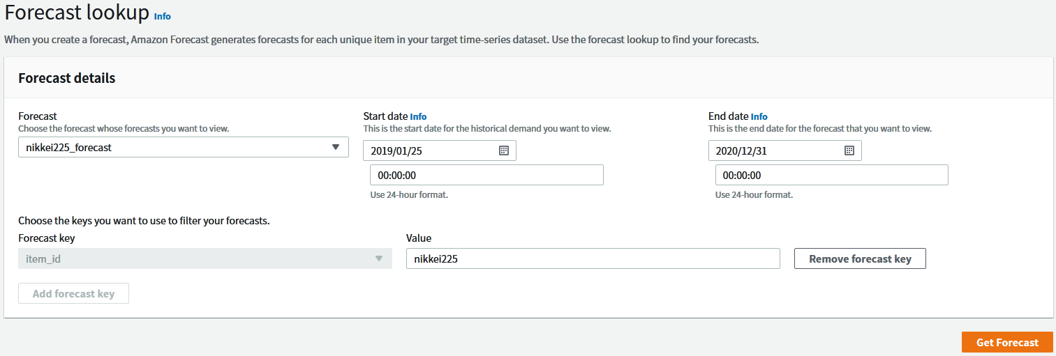 Amazon Forecast日経平均占い